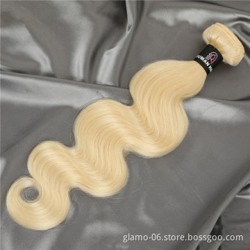 No tangle no shedding 613 color weft weave blonde double drawn blonde virgin russian hair